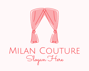 Pink Curtain Drapes logo design