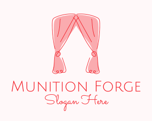 Pink Curtain Drapes logo design