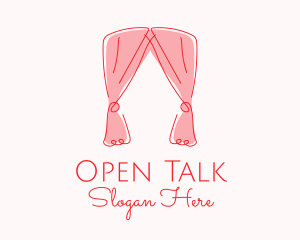 Pink Curtain Drapes logo design