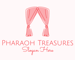 Pink Curtain Drapes logo design