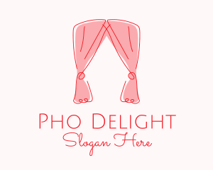 Pink Curtain Drapes logo design