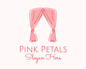 Pink - Pink Curtain Drapes logo design