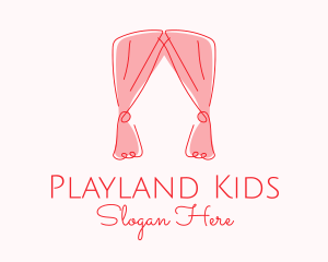 Pink Curtain Drapes logo design