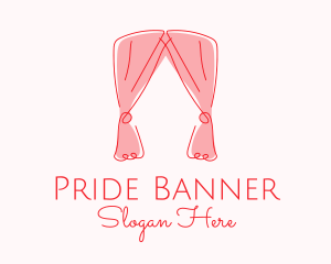 Pink Curtain Drapes logo design