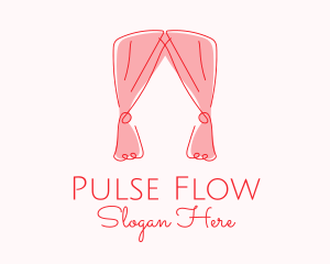 Pink Curtain Drapes logo design