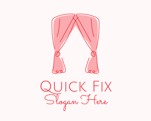 Pink Curtain Drapes logo design