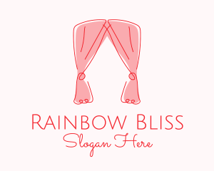 Pink Curtain Drapes logo design