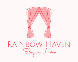 Pink Curtain Drapes logo design