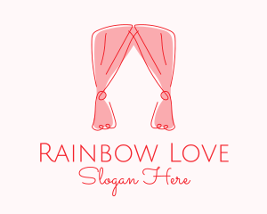 Pink Curtain Drapes logo design