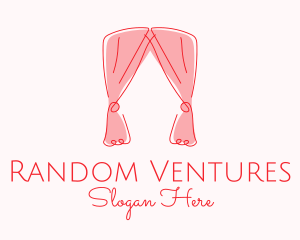 Pink Curtain Drapes logo design