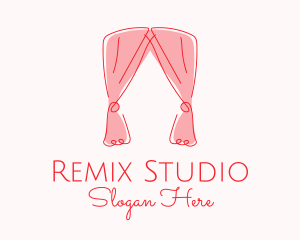 Pink Curtain Drapes logo design