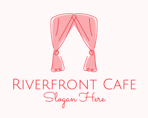 Pink Curtain Drapes logo design