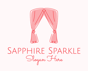 Pink Curtain Drapes logo design