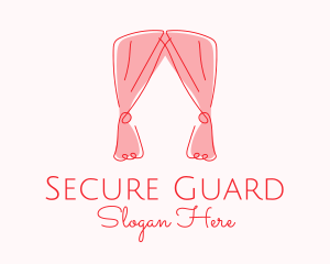 Pink Curtain Drapes logo design