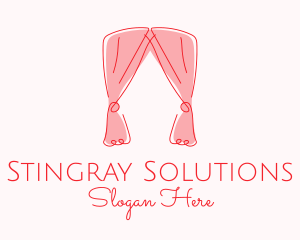 Pink Curtain Drapes logo design