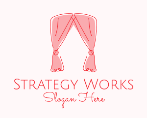 Pink Curtain Drapes logo design