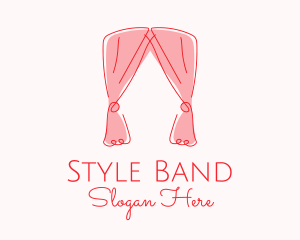 Pink Curtain Drapes logo design