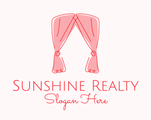 Pink Curtain Drapes logo design