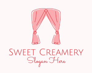 Pink Curtain Drapes logo design