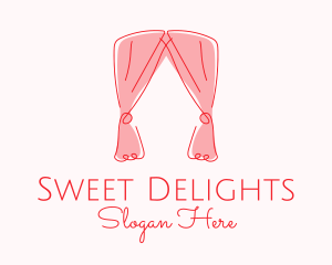 Pink Curtain Drapes logo design