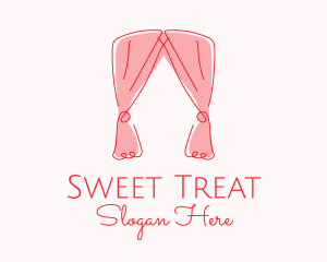 Pink Curtain Drapes logo design