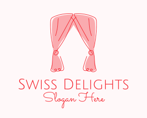 Pink Curtain Drapes logo design