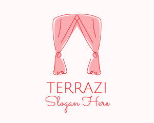 Pink Curtain Drapes logo design