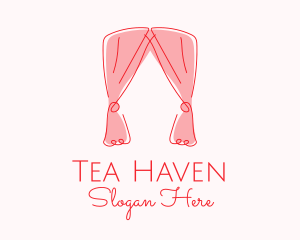 Pink Curtain Drapes logo design