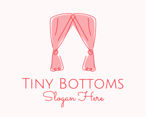 Pink Curtain Drapes logo design