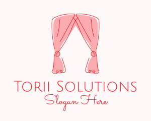 Pink Curtain Drapes logo design