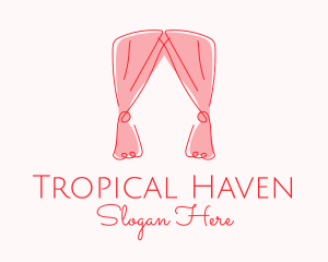 Pink Curtain Drapes logo design