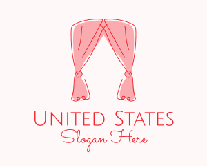 Pink Curtain Drapes logo design