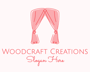 Pink Curtain Drapes logo design