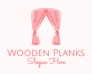 Pink Curtain Drapes logo design