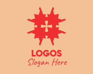 Puzzle - Red Cross Puzzle logo design