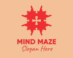 Puzzle - Red Cross Puzzle logo design