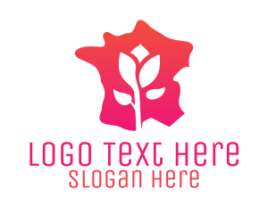 Pink - Flower France Map logo design