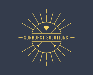 Sunburst - Diamond Arrow Sun logo design