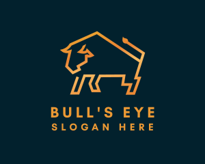 Bull - Gold Luxury Bull logo design