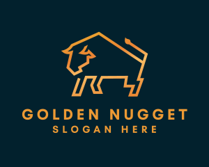 Gold Luxury Bull  logo design