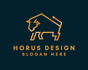 Gold Luxury Bull  logo design