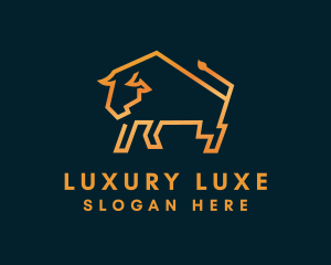 Gold Luxury Bull  logo design