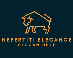 Gold Luxury Bull  logo design