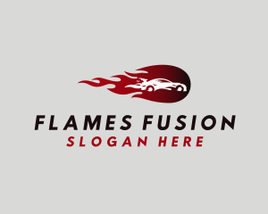 Flaming Sports Car logo design