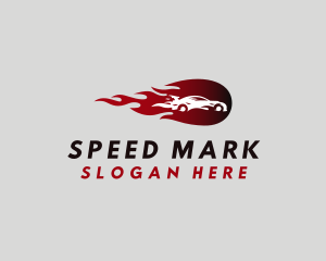 Flaming Sports Car logo design