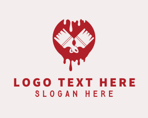 Repair - Red Paint Brush Painting logo design