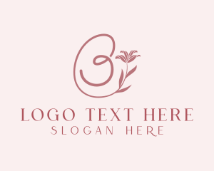 Pink - Flower Plant Letter B logo design