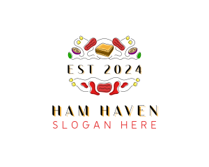 Ham - Ham Meat Cuisine logo design