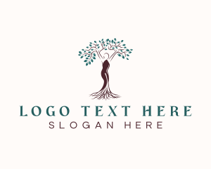 Therapy - Beauty Organic Tree Woman logo design