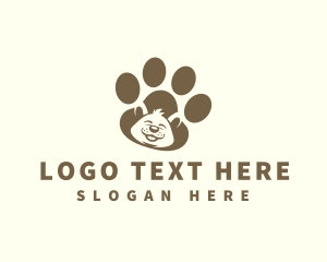 Puppy Daycare - Puppy Dog Paw logo design
